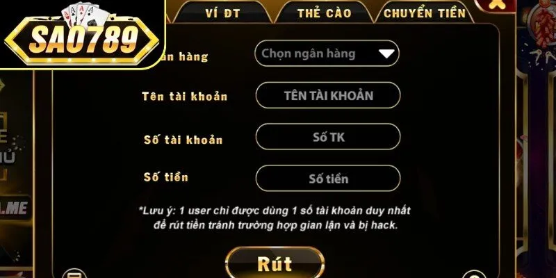 Quy trình rút vốn chi tiết cho người chơi